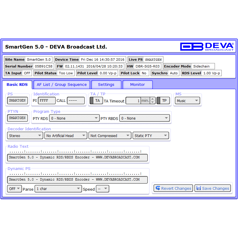 DEVA Broadcast RDS-SG5 Encoder with LAN, USB & RS-232 - Image 6