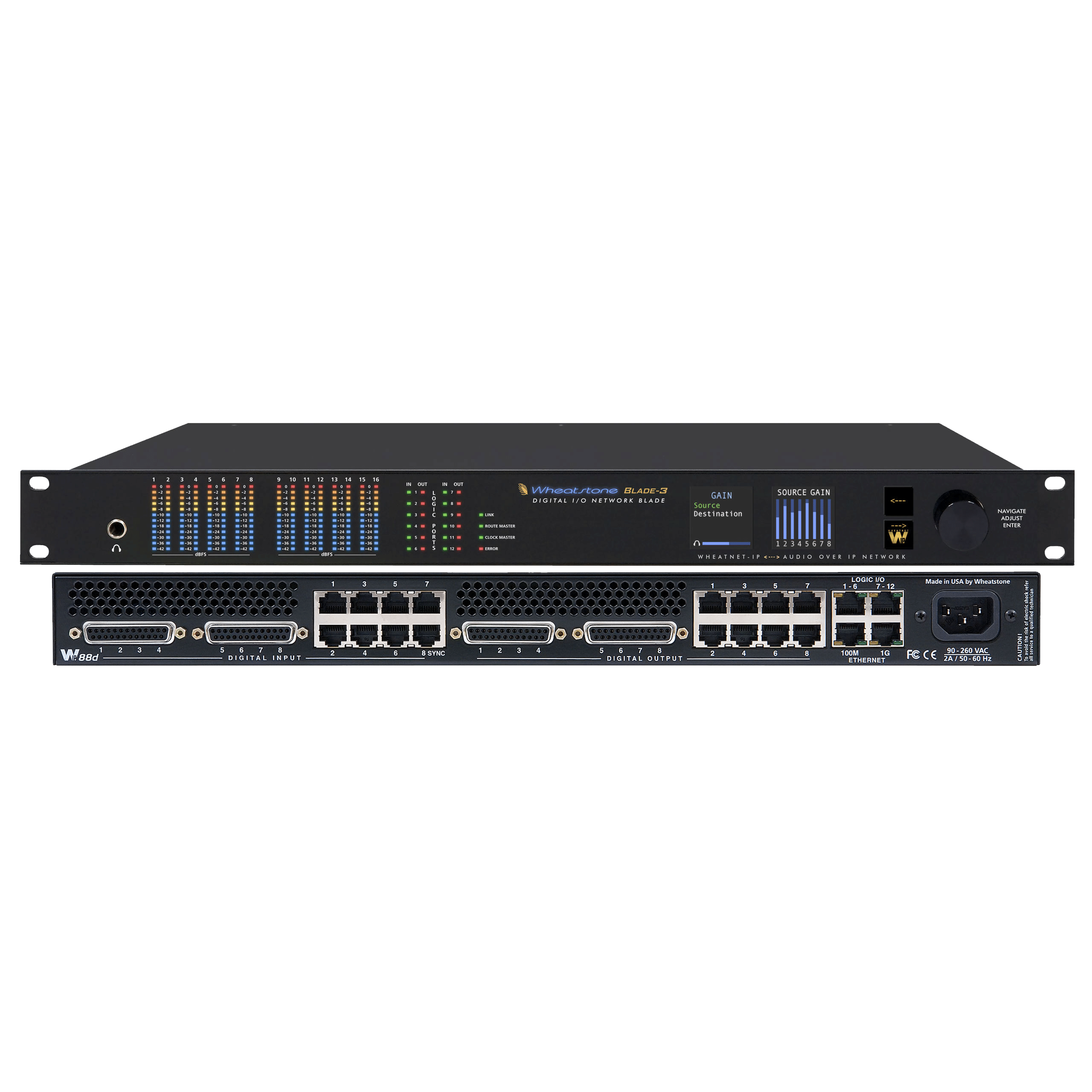 Wheatstone IP88-3D Wheatnet IP Blade-3 I/O Router with 8 I/O D Blade