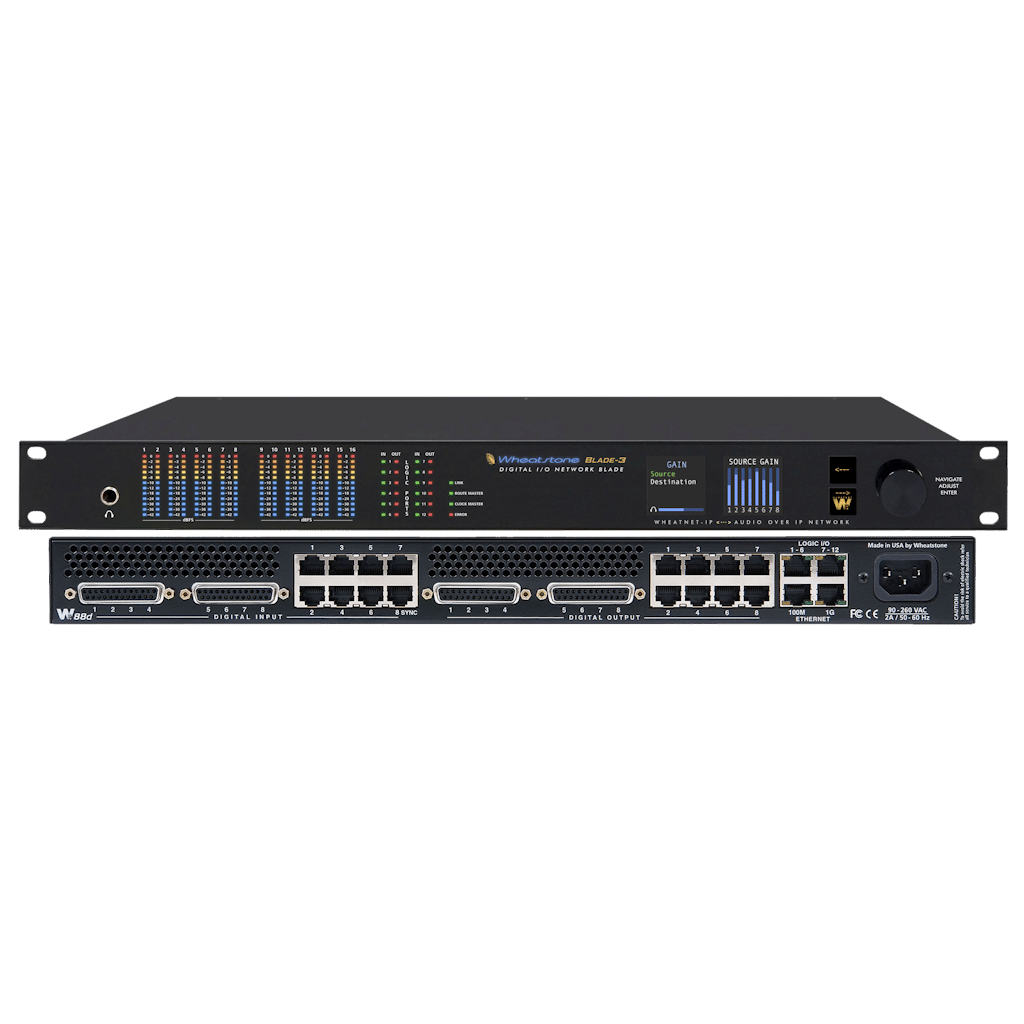 Wheatstone IP88-3D Wheatnet IP Blade-3 I/O Router with 8 I/O D Blade