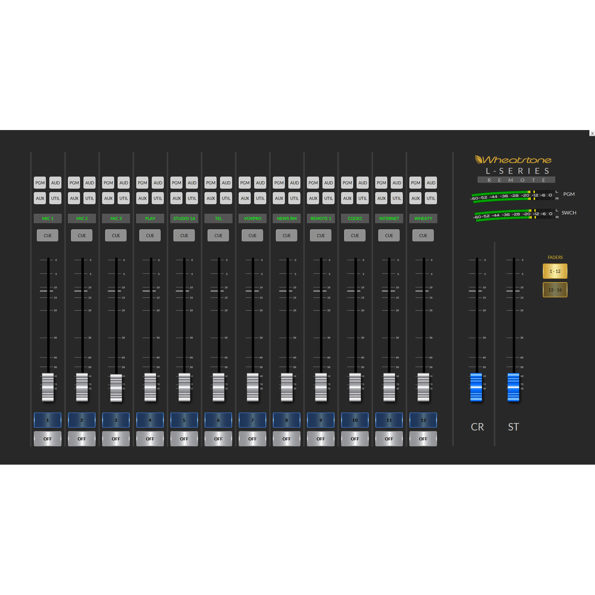 Wheatstone L-16 Fader Console with ip88cb Blade - Image 2